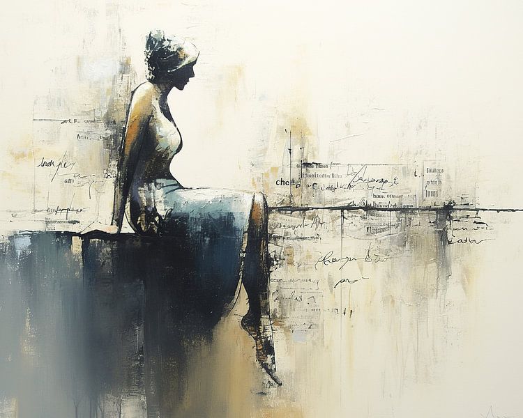 Vrouw Abstract | Serene Script van De Mooiste Kunst