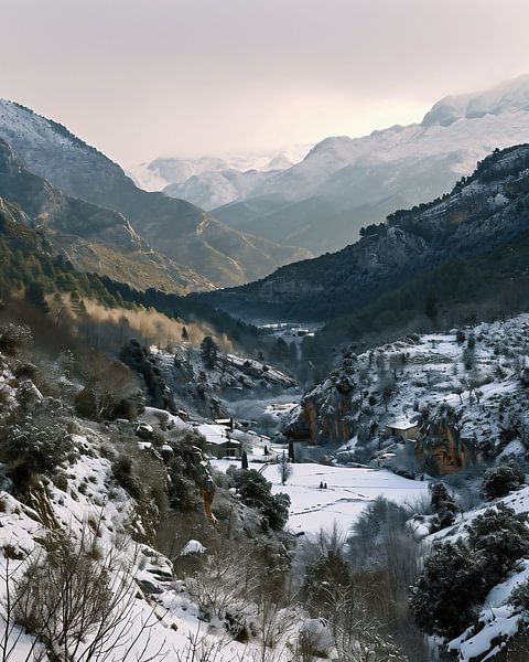 Winter in den Bergen von fernlichtsicht