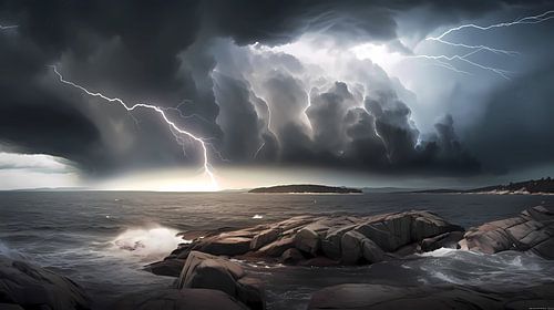 De woede van een monsterstorm op zee overleven van Mysterious Spectrum