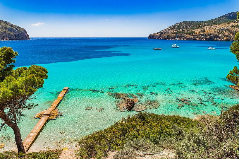 Idyllic sea view of Camp de Mar, beautiful coast bay on Mallorca by Alex Winter
