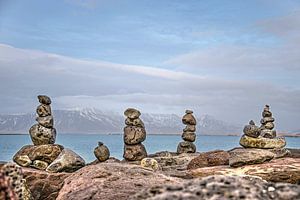 Vier Steinmetze in Reykjavik