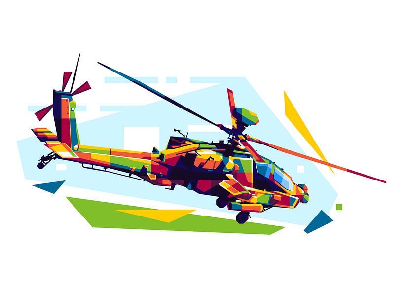AH-64D Apache Longbow in WPAP Illustration by Lintang Wicaksono