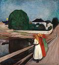 Mädchen auf dem Pier, Edvard Munch von Meisterhafte Meister Miniaturansicht