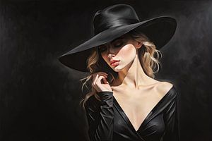 Lady in Black: Een Schilderachtig Portret van Arjen Roos