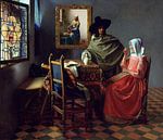 Het glas wijn - Melkmeisje - Johannes Vermeer van Digital Art Studio thumbnail