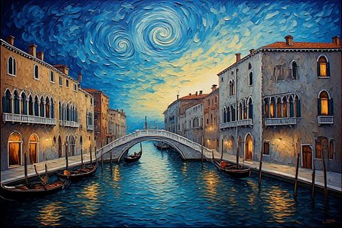 Een sterrennacht boven het Canal Grande