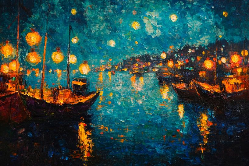 Lights on the water by Poster Art Shop
