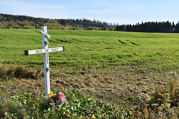 Een kruis aan de kant van de weg van Claude Laprise