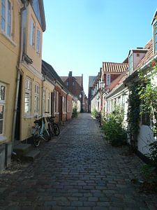 straatje in pittoresk Ribe Denemarken