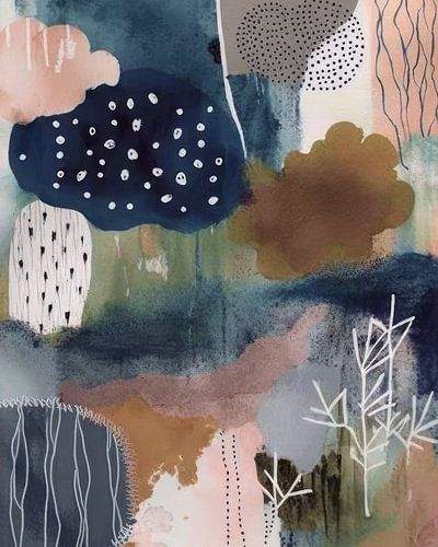 Moderne Abstraktion in Erdtönen und Pastell