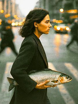 Eine Person, eine Straße und ein Fisch 03