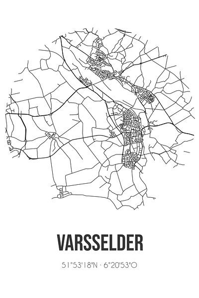 Varsselder (Gelderland) | Map | Black and white by Prints of Place