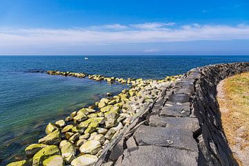 Le mur de pierre Huckemauer près de Kloster sur l'île de Hiddensee sur Rico Ködder