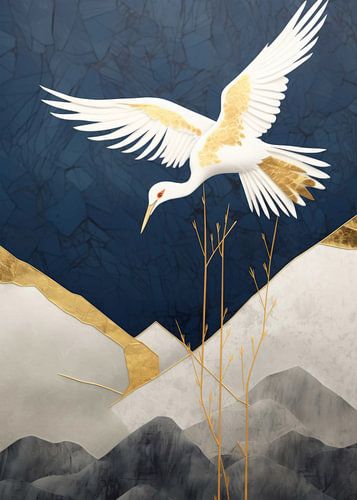 Vogel Abstract Goud Decor