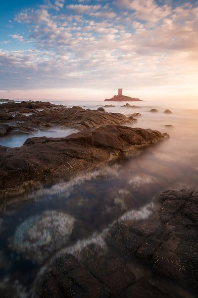 Sunset over the Dramont and the Golden Island by Yannick Lefevre