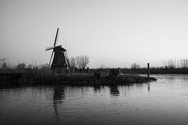 black/white Kinderdijk Molen