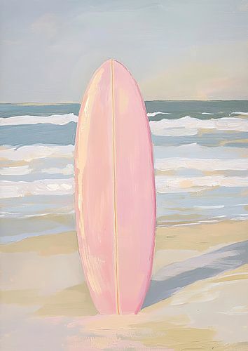 Surfboot oceaan zee pastel roze surfen