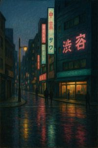 Tokyo Night Rain - Reflexionen in der Stille