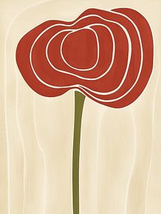 Abstrakte Blume in Rot und Beige