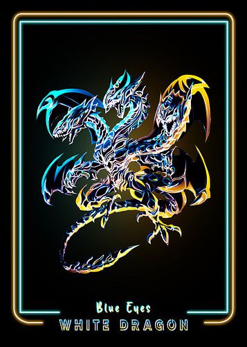 Blaue Augen weißer Drache