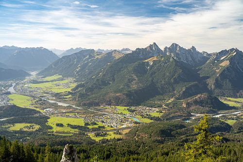 prachtig bergzicht op Reutte in Tirol en het Lechtal