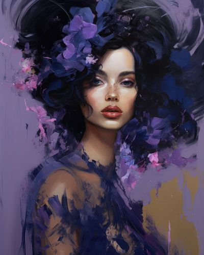 Modern portret in paars