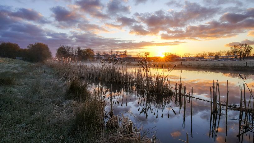 Sunrise at the water by Dirk van Egmond