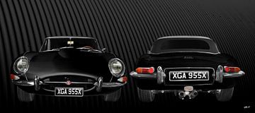 Jaguar E-Type Series 1 in zwart dubbelaanzicht