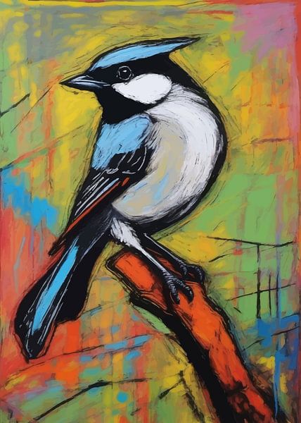Blue Chickadee Bird by MIROKKU