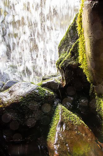 Foto von der Rückseite des Wasserfalls im Park Sonsbeek