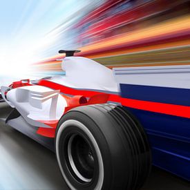 Formula 1 car with motion blur by Henny Hagenaars