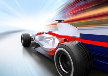 Formule-1 auto met motion blur