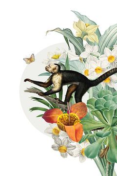Monkey amongst the Flowers by Marja van den Hurk