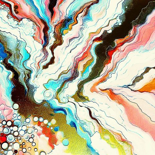 Abstrait en corail et or.  ( 3 )