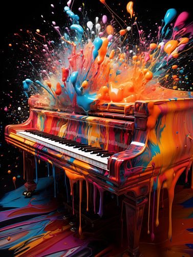 Piano with colour explosion by Imagine