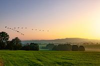 Zonsopgang bij Vaals, Zuid-Limburg, Nederland