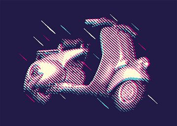 SCOOTER MOTORCYCLE CLASSIC GILTCH STYLE by Taufan Heriyansyah