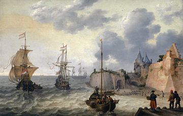 Holländischer Hafen mit Segelschiffen, Adam Willaerts