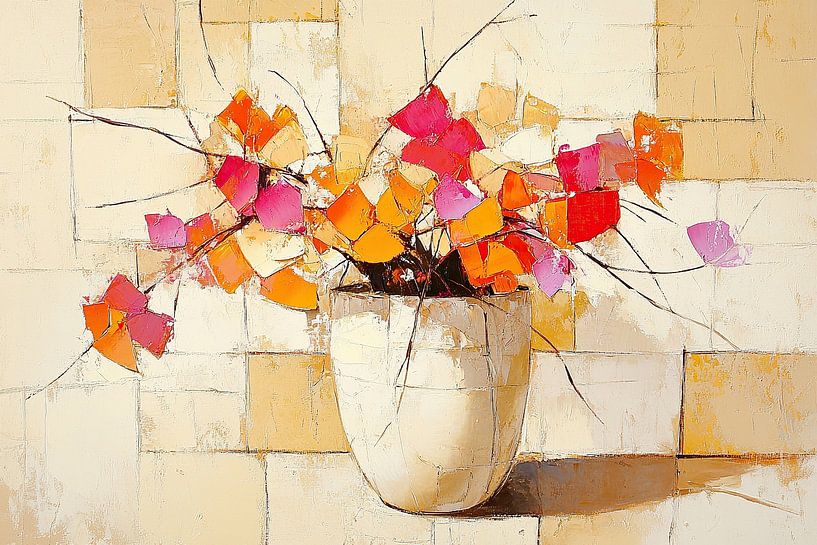 Vase à fleurs | Fleurs abstraites par Zen et Plus