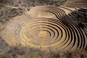 Inca circulaire terrassen bij Moray (oud landbouw experiment station) - Peru, Zuid-Amerika