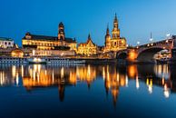 View during blue hour of Dresden's Altstadt by Jeroen de Jongh Photography thumbnail