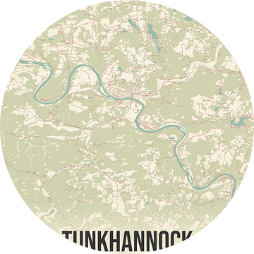 Vintage landkaart van Tunkhannock (Pennsylvania), USA. van Rezona