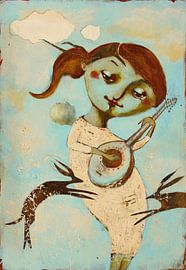 Mädchen mit Laute von RAR KRAMER - Visual poet