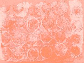 Japandi. Abstract shapes in orange, white, pink by Abstract Minimalist Art