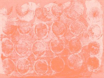 Japandi. Abstract shapes in orange, white, pink by Abstract Minimalist Art