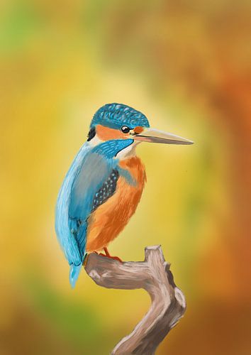 Ijsvogel in herfstkleuren