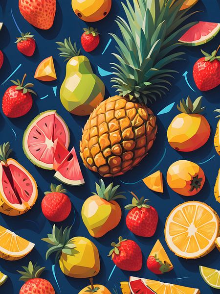 Energieke kleuren en vormen van tropisch fruit van Bart Veeken