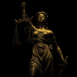 Porträt der Justitia, dem Gericht aus Gold von TheXclusive Art