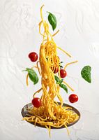 Creatieve vliegende spaghetti Food Fotografie