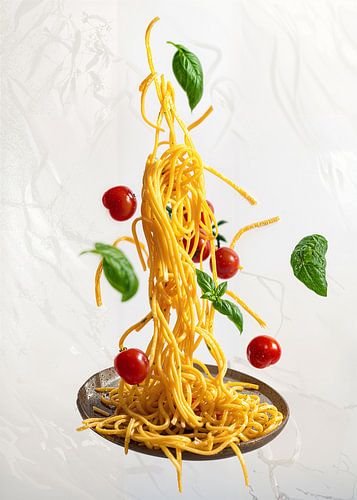 Kreative Flying Spaghetti Food Fotografie